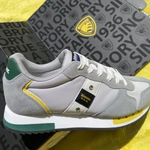 Blauer Queens01 sneakers in tessuto e pelle scamosciata white/green