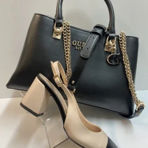 Ondepiane 407 slingback a tacco largo in pelle burro