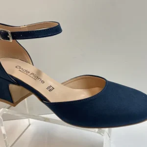 Ondepiane 9119 dècolletè aperto ai lati in pelle scamosciata blù