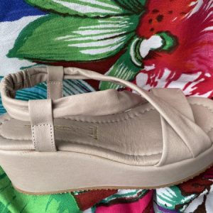 Shaddy 100243352 sandalo donna doppia fascia con zeppa visone