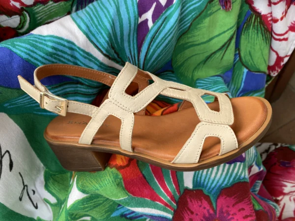 Shaddy 108200501 sandalo donna in pelle beige - immagine 2