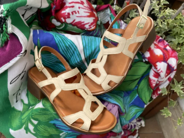 Shaddy 108200501 sandalo donna in pelle beige - immagine 3