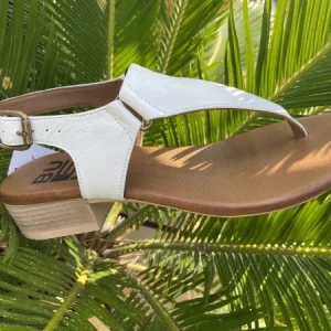 Bueno A7301 sandalo infradito in pelle bianco