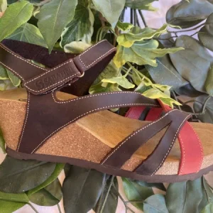 Sabatini 4351 Moro/Rosso - Sandalo Donna In Morbido Nabuk