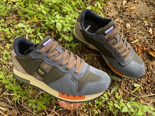 Blauer Queens 01 sneakers in tessuto e pelle scamosciata navy - immagine 4