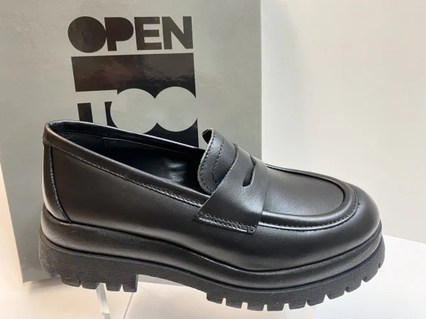 Open Too Air 1 mocassino donna in pelle nera