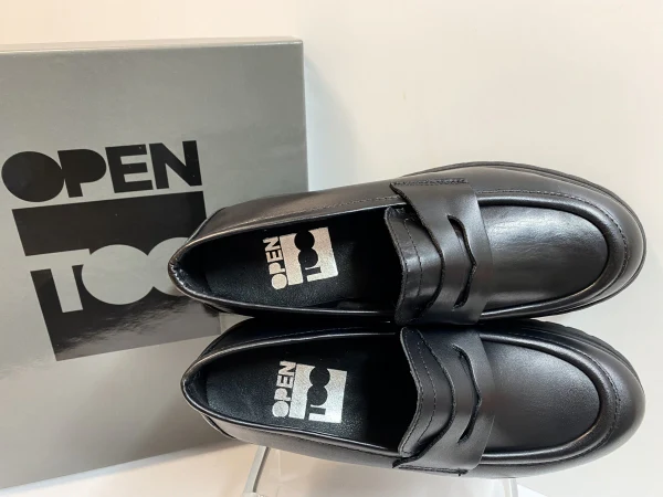Open Too Air 1 mocassino donna in pelle nera - immagine 3