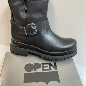 Open Too Air 21A tronchetti con fibbia in pelle nero