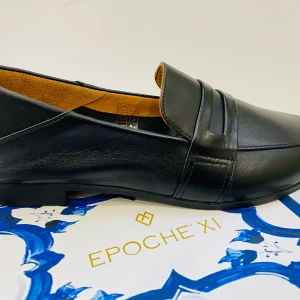 Epochè XI Napoli 28 mocassino donna tacco basso in pelle nero