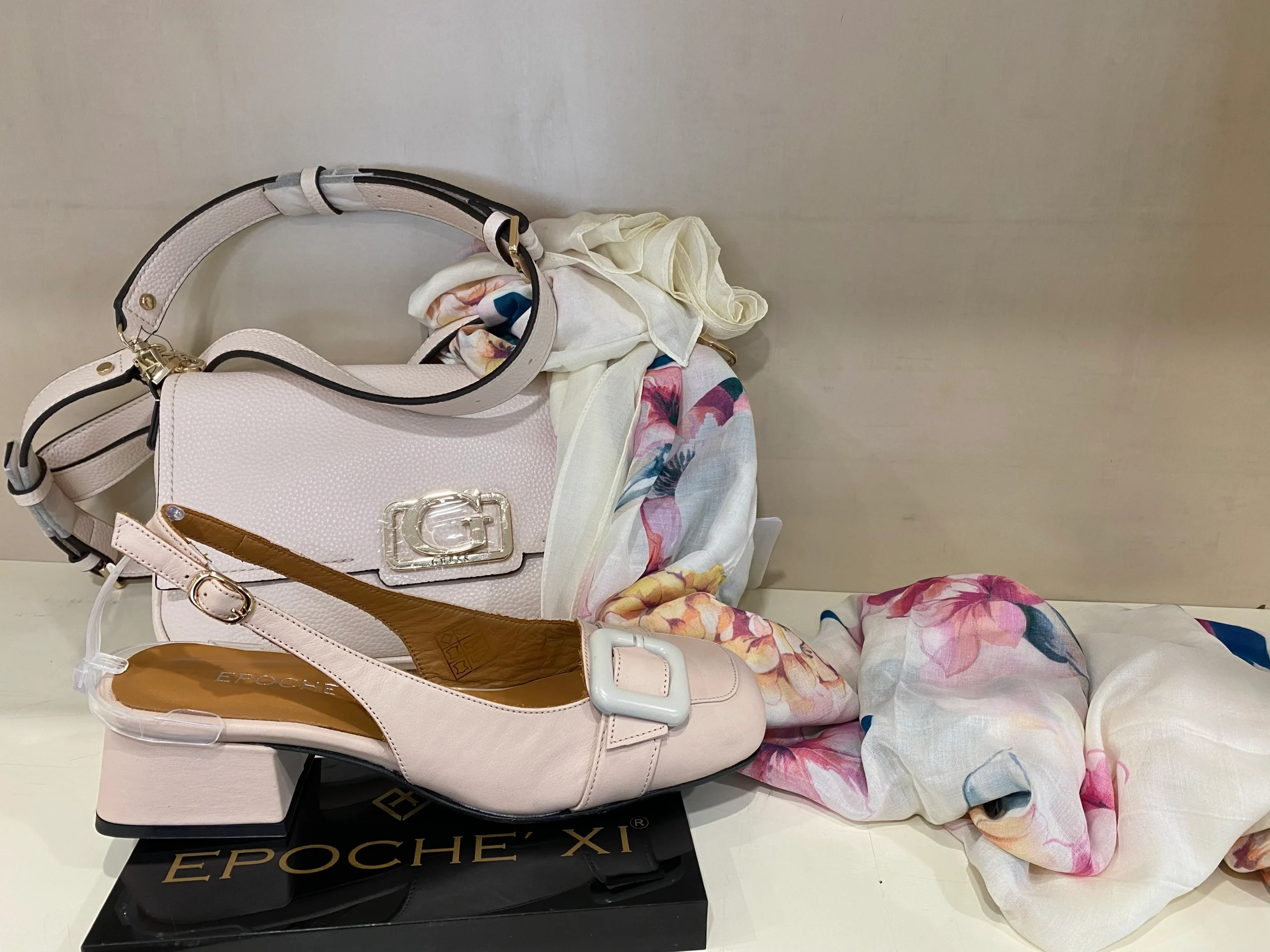 Epochè XI Venice 40 slingback donna in pelle cipria tacco largo medio e fibbia in punta