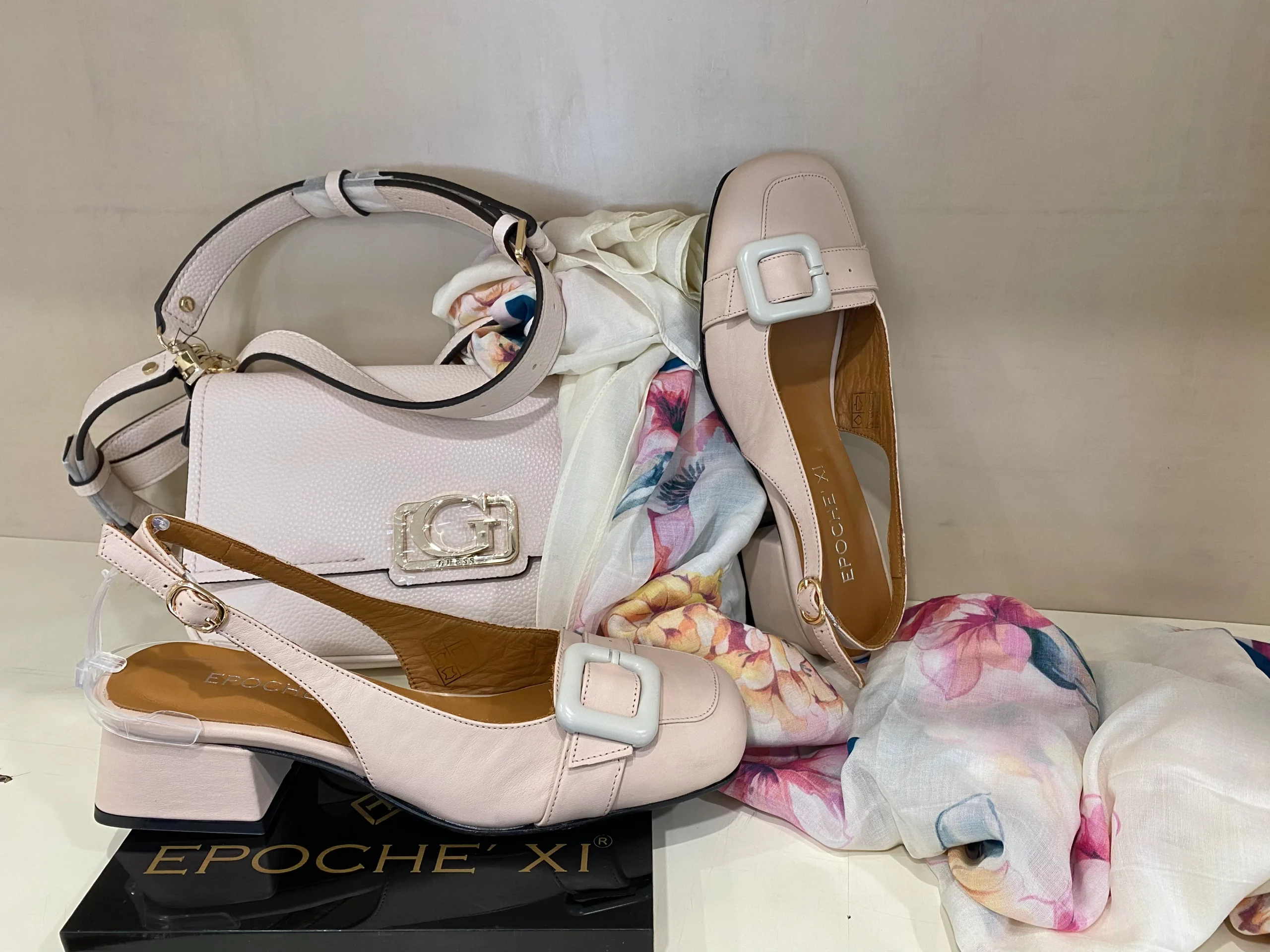 Epochè XI Venice 40 slingback donna in pelle cipria tacco largo medio e fibbia in punta - immagine 3