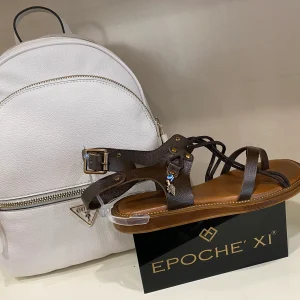 Epochè XI Siena 48 sandalo basso in pelle testa moro con accessori