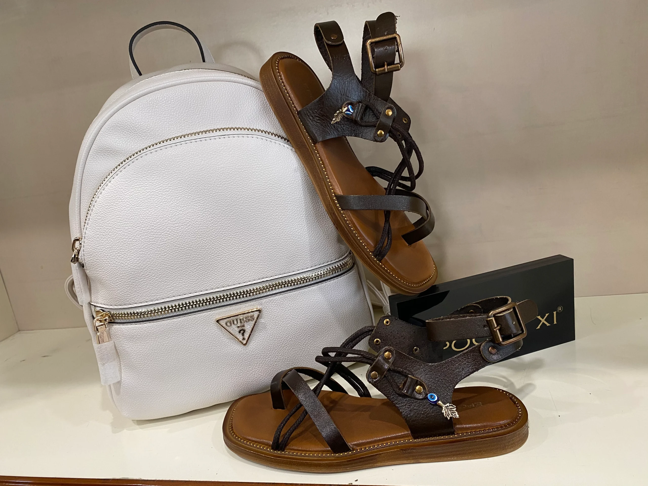 Epochè XI Siena 48 sandalo basso in pelle testa moro con accessori - immagine 4