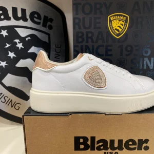 Blauer Venus 01 sneakers donna in pelle white/beige con logo