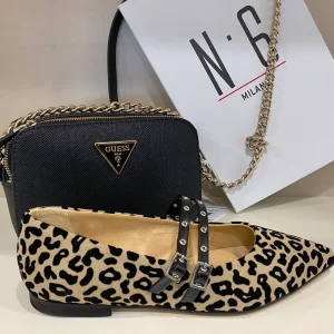 DM Delia 2369 dècolletè basso maculato beige/nero