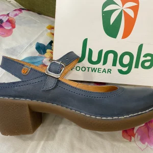 Jungla 8350 Mary-Jane a tacco medio in pelle color marino