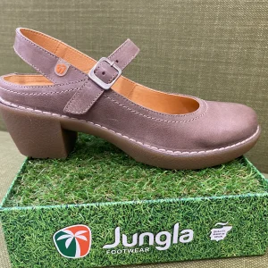 Jungla 8350 Mary-Jane a tacco medio in pelle color marrone