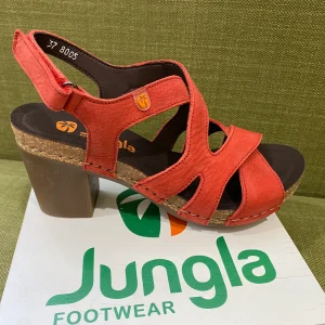 Jungla 8005 sandalo con tomaia in nabuk a fasce incrociate color ferrari