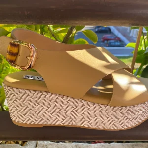 Keys K-11082 sandalo donna con zeppa Rope nocciola