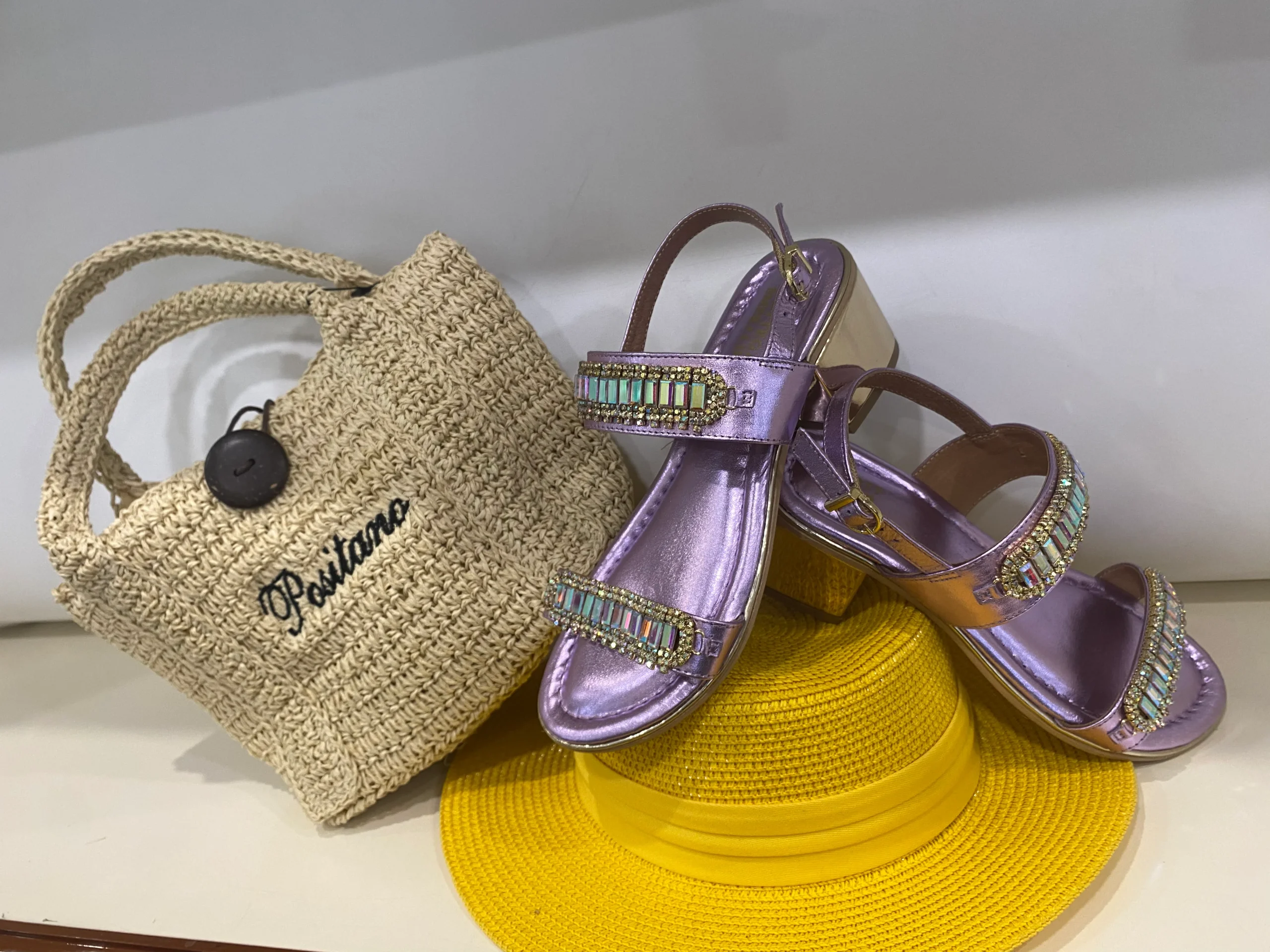 Bottega Smeralda 525LLC sandalo due fasce metallizzato lilla - immagine 3