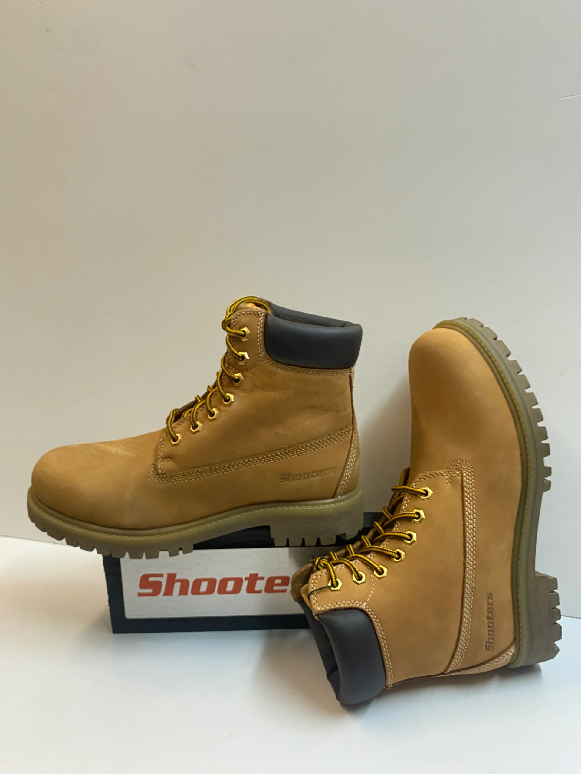 Shooters S4509-03 anfibi da uomo in pelle ingrassata gialla - immagine 3