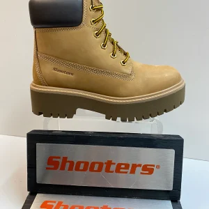 Shooters S22096-03 anfibi donna in pelle ingrassata gialla e fondo alto