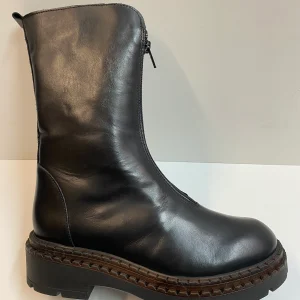 RShoes NANA 2 stivale donna in pelle nero con zip centrale