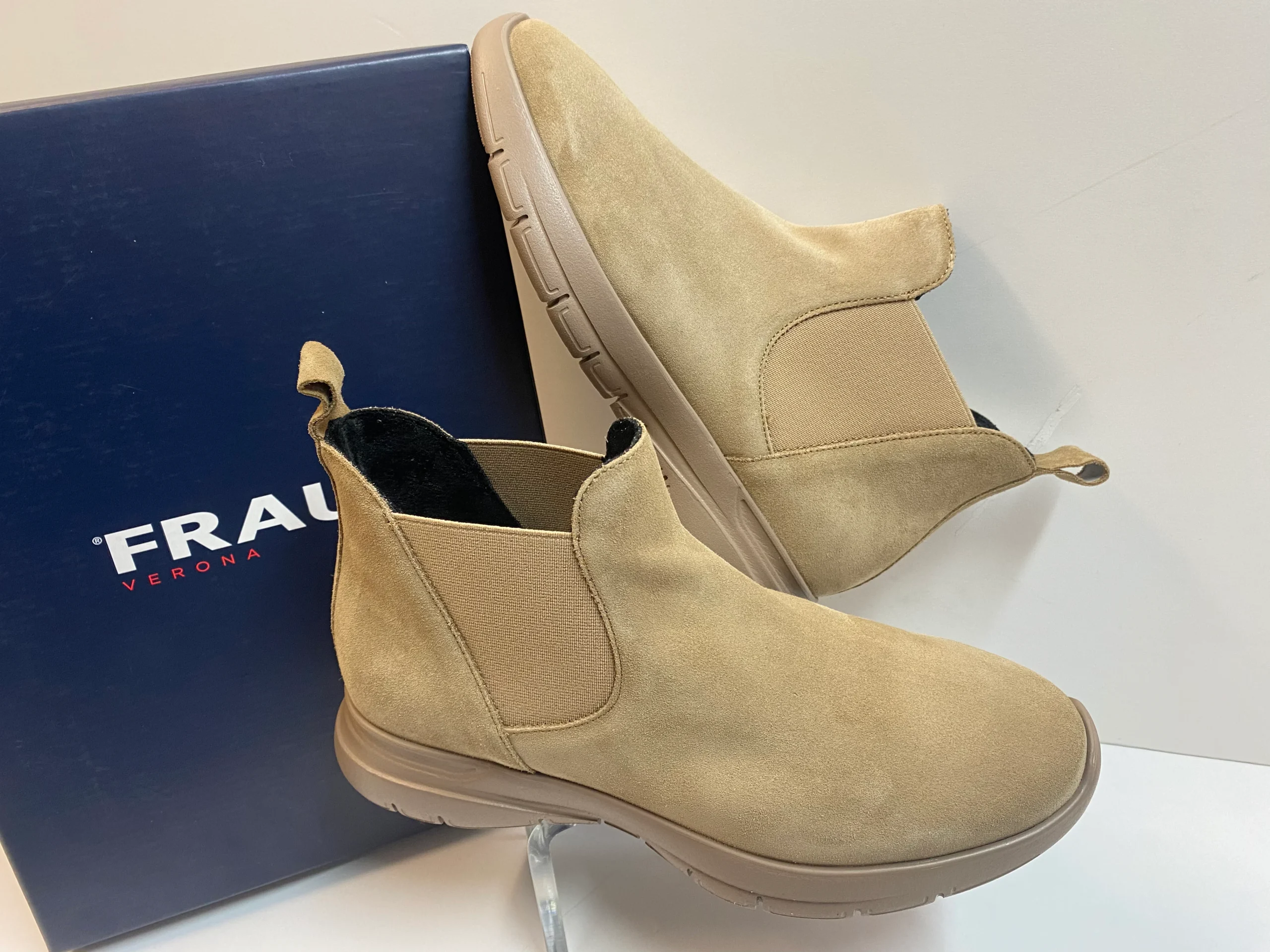 Frau 43A4 stivaletto chelsea donna in pelle scamosciata miele - immagine 3