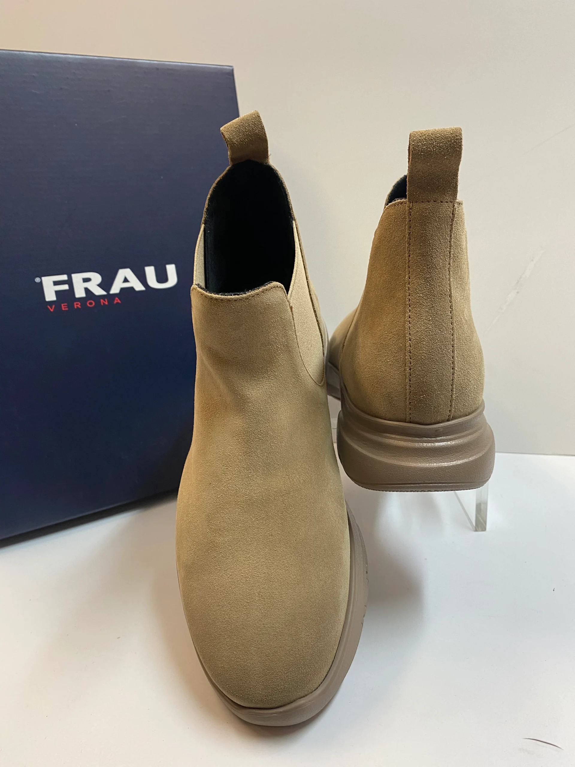 Frau 43A4 stivaletto chelsea donna in pelle scamosciata miele - immagine 4