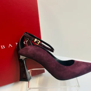 Albano 2914 dècolletè con cinturno in pelle scamosciata e vernice