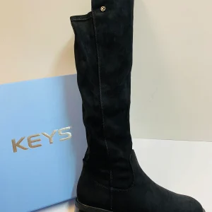 Keys K-11673A stivale alto in pelle scamosciata black