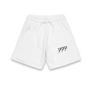 Bermuda Triplo7 in felpa bianca basic art:TRSM135SBE