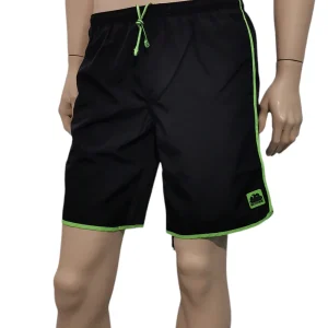 Boxer mare Sundek nero di media lunghezza con profilo a contrasto verde