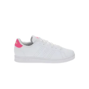 Sneakers Adidas da bambino jr Advantage K in pelle bianca e rosa Art:IG2512