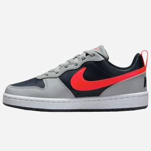 Sneakers Nike jr in pelle court borought low recraft Gs Grigio Blu Rosso