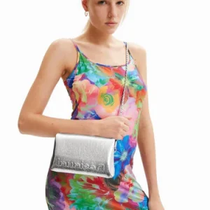 DESIGUAL SAXP19 BORSA TRACOLLA MINI MEZZO LOGO SILVER