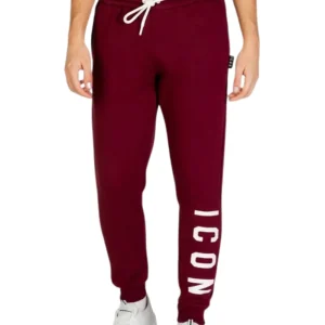Pantalone Icon bordeaux in felpa invernale con logo in fondo IU9024P