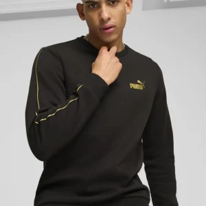 Felpa Puma girocollo Essential tape gold nera 685290-01