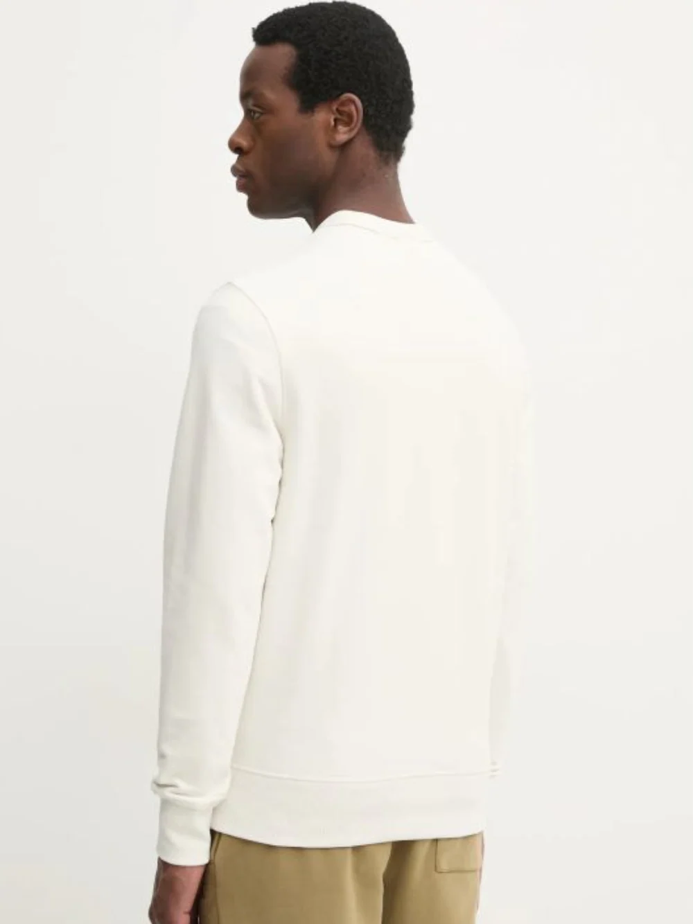 Felpa CalvinKlein Girocollo Basic in Cotone Garzato Panna 327115 - immagine 3