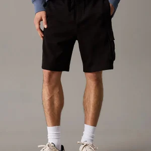 Bermuda Calvin Klein Cargo in Felpa Garzata Nera 327284