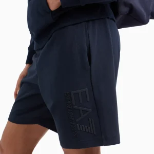 Bermuda EA7 Linea Visibility in Jersey di Cotone Blu 7M000232-UB102