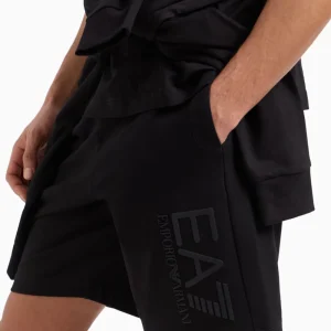 Bermuda EA7 Linea Visibility in Jersey di Cotone Nero 7M000232-UC001