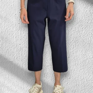 Pantalone Forza9 Capri in Bengalina di Cotone Stretch Blu 1061
