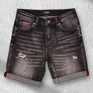 Bermuda Jeans ICON JR in Denim Nero Stretch 00449