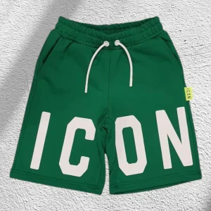 Bermuda ICON Jr con Big Logo in Felpa Garzata Verde 00491