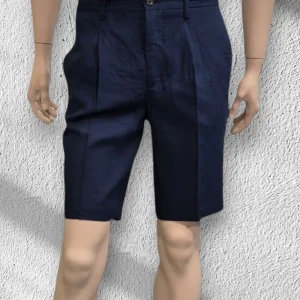 Bermuda Markup in Misto Lino Blu con Pence MK895210