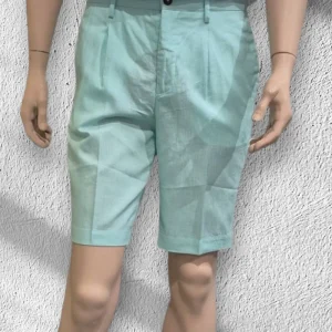 Bermuda Markup in Misto Lino Acqua con Pence MK895210