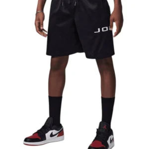 Short Jordan Jr Baseline in Mesh Nero con Scritta Lato 95D667-023