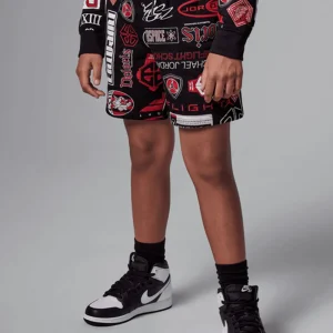 Short Jordan Jr AOP Nero in Felpa Leggera 95D743-023