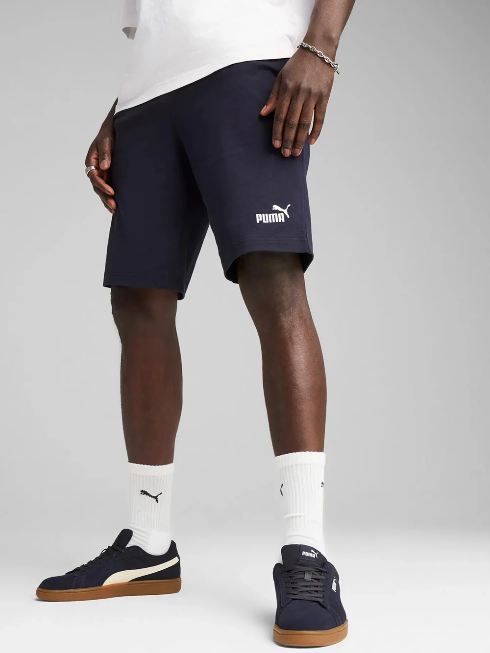 Pantaloncino Puma in jersey di Cotone Blu Essential 682600-16 - immagine 2